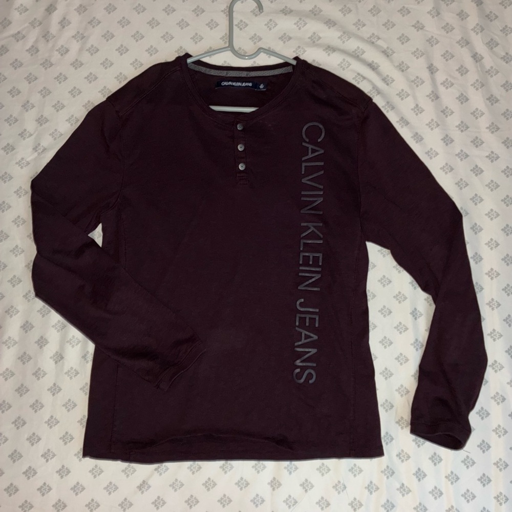 Calvin Klein Jeans Burgundy Long Sleeve Top